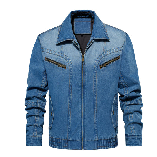Chaqueta Vaquera para Hombre - Diseño Multi-Bolsillos, Abrigo Primavera Otoño