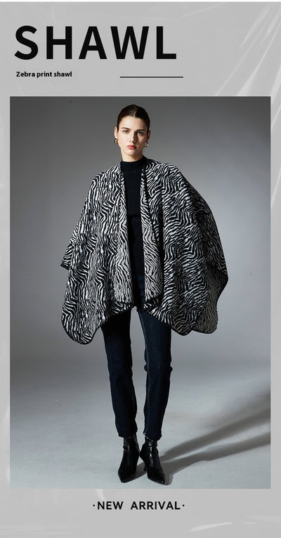 Chal Zebra Cálido de Largo Medio para Invierno - Image 19