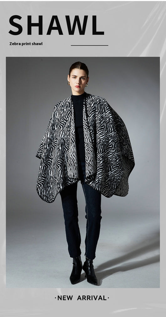 Chal Zebra Cálido de Largo Medio para Invierno - Image 19