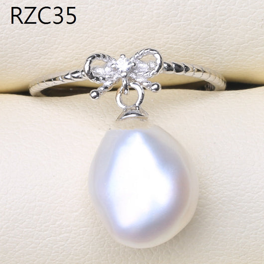 Anillo de Perla Barroca Natural Diseño Luna Platino - Image 27