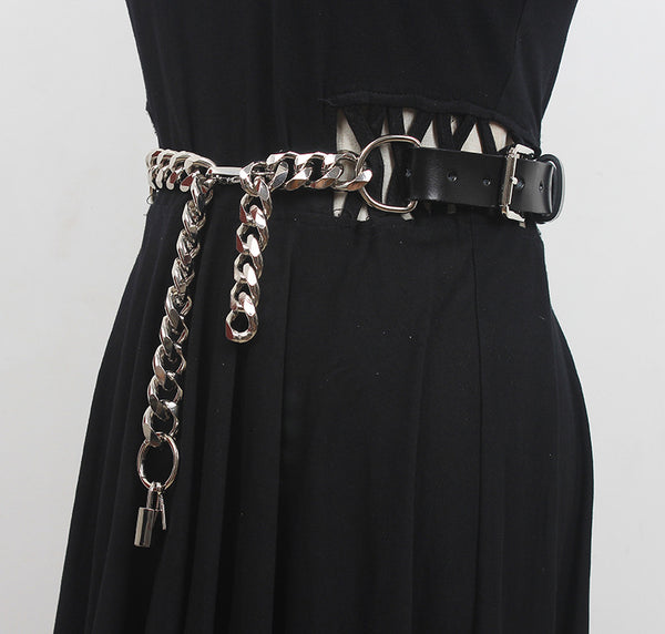 Cadena de Cuero y Metal Personalizada Diseño Europeo Americano