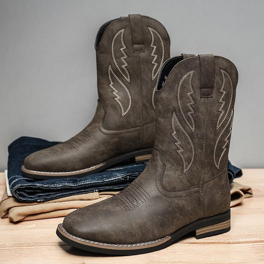 Bota Vaquera Retro Otoño Invierno - Estilo Western Clásico - Image 7