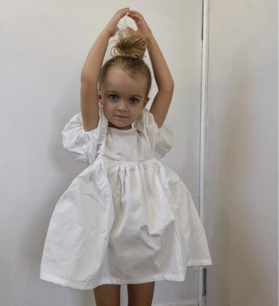 Vestido Niña Algodón y Lino con Mangas Abullonadas - Image 13