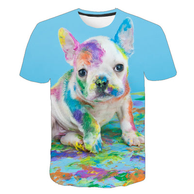 Playera Infantil Estampado Cachorro Adorable Cuello Redondo