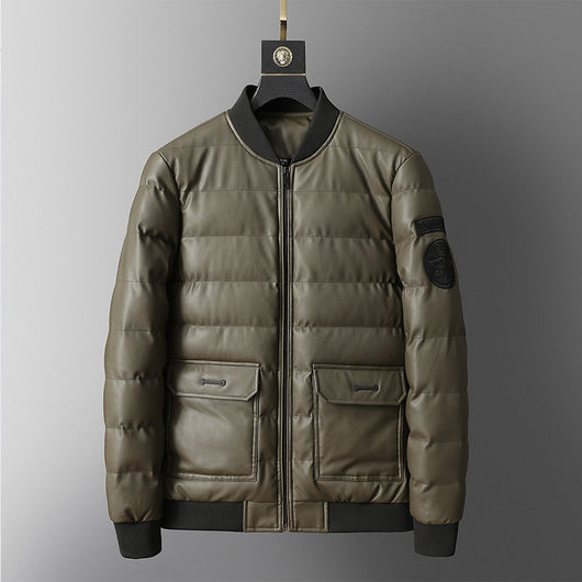 Chaqueta de Cuero Coreana para Hombre - Abrigo de Invierno Elegante y Cálido - Image 10
