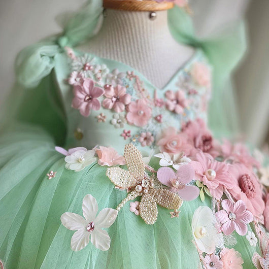 Vestido Infantil con Falda de Tul y Moño - Image 2