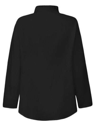 Blusa Clásica de Botones con Volantes y Colores Sólidos - Image 8