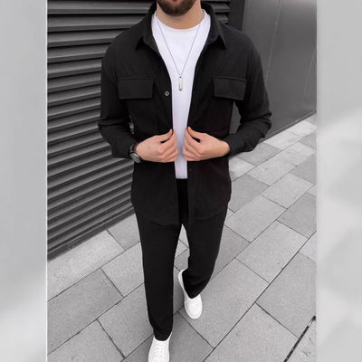 Traje Casual de Pana para Hombre - Camisa y Pantalón Coordinado - Image 4