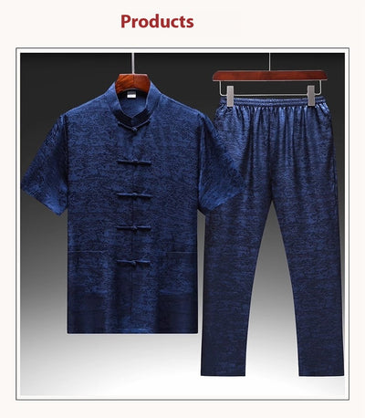 Traje Tang de Seda Mulberry para Hombre - Elegancia Tradicional China - Image 23