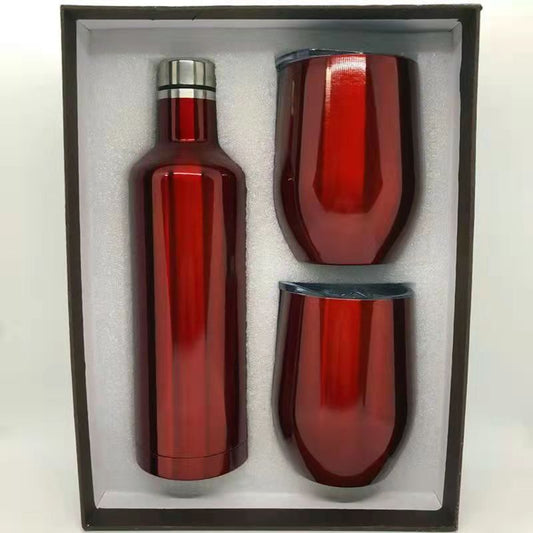 Set de Copas y Botella de Vino Tinto en Acero Inoxidable 304 - Caja Regalo - Image 2