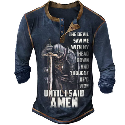 Playera Casual Manga Larga Cuello Redondo con Estampado para Hombre