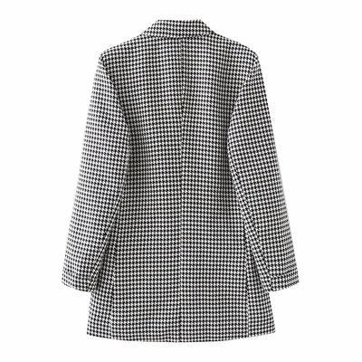 Blazer Retro Cuadros Doble Botonadura Estilo Europeo y Americano - Image 7