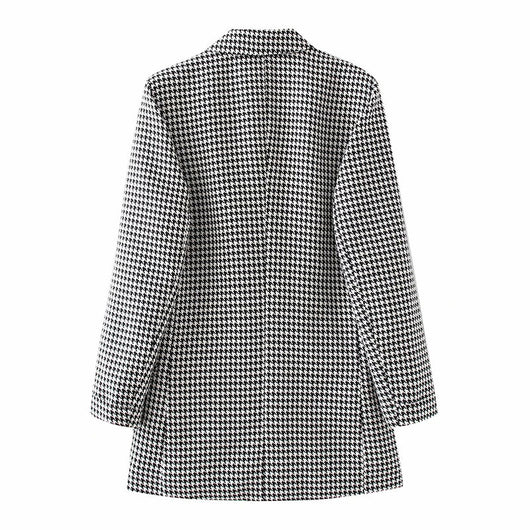Blazer Retro Cuadros Doble Botonadura Estilo Europeo y Americano - Image 7