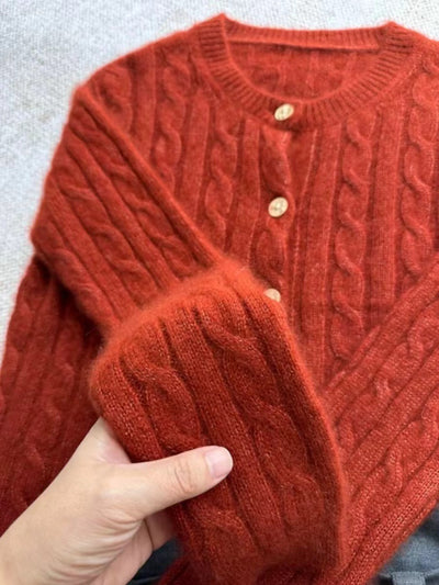 Suéter Cuello Redondo Rojo Grueso y Cálido - Image 18