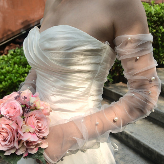 Guantes de Perla para Novia Inspiración Japonesa y Coreana - Image 3