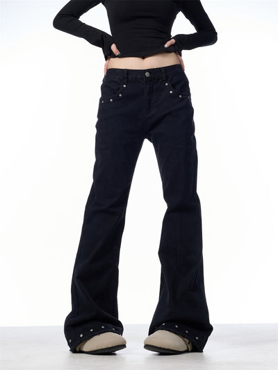 Pantalones Skinny Retro Talle Alto Elásticos con Bota Acampanada para Mujer - Image 14