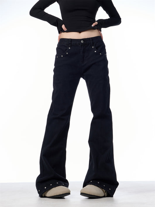 Pantalones Skinny Retro Talle Alto Elásticos con Bota Acampanada para Mujer - Image 14