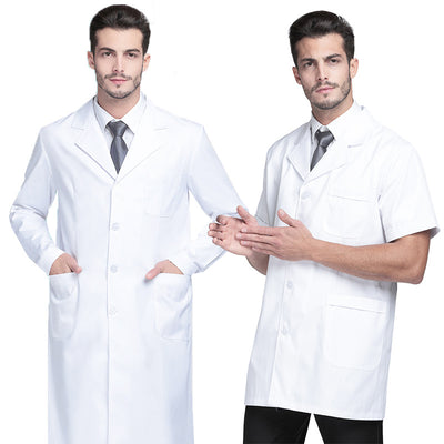 Bata Médica Blanca de Algodón con Mangas Largas - Image 11