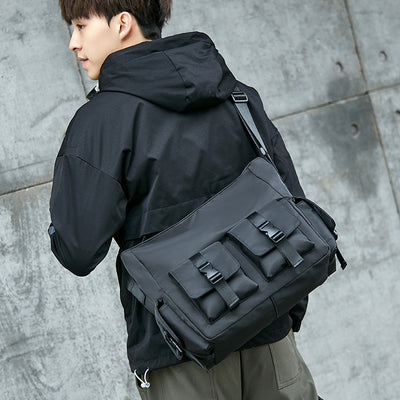 Bolsa Crossbody de Lona Utilitaria Estilo Japonés para Hombre