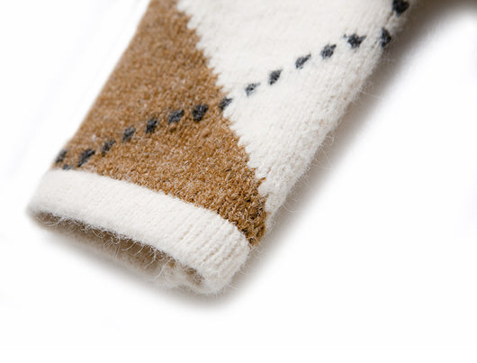 Cardigan Corto de Alpaca con Contraste Geométrico para Mujer - Image 13