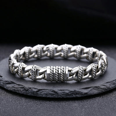 Pulsera de Plata Esterlina con Diseño de Nariz de Cerdo - Estilo Personalidad Grueso - Image 6