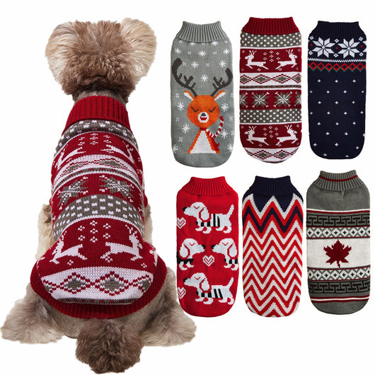 Suéter Navideño Tejido para Mascotas con Diseño de Reno - Image 12