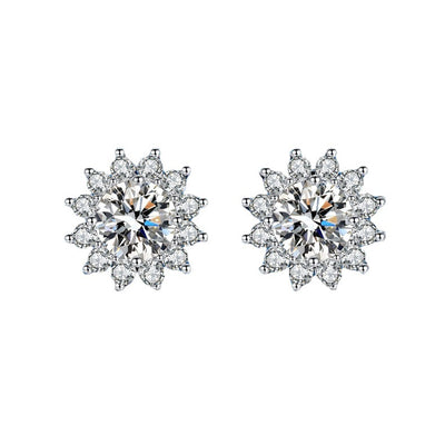 Aretes de Plata con Moissanita Girasol - Image 2
