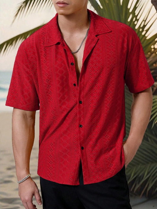 Camisa Casual Hombre con Tejido Calado Jacquard - Image 27