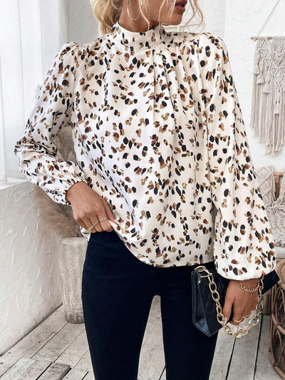 Blusa Estampada Cuello Mao Manga Larga Coordinable para Mujer - Image 11