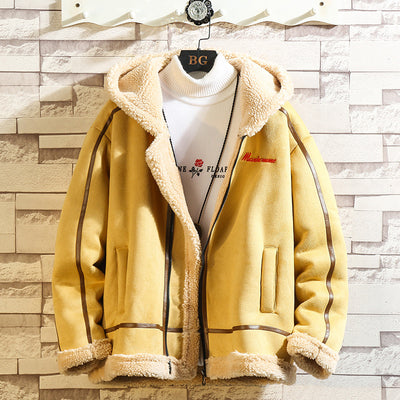 Chaqueta Casual de Lana de Cordero y Algodón con Capucha para Hombre - Image 12