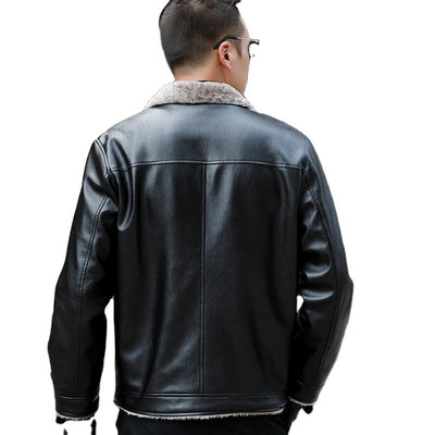 Abrigo Grueso de Piel para Hombre - Estilo Europeo y Americano - Image 3