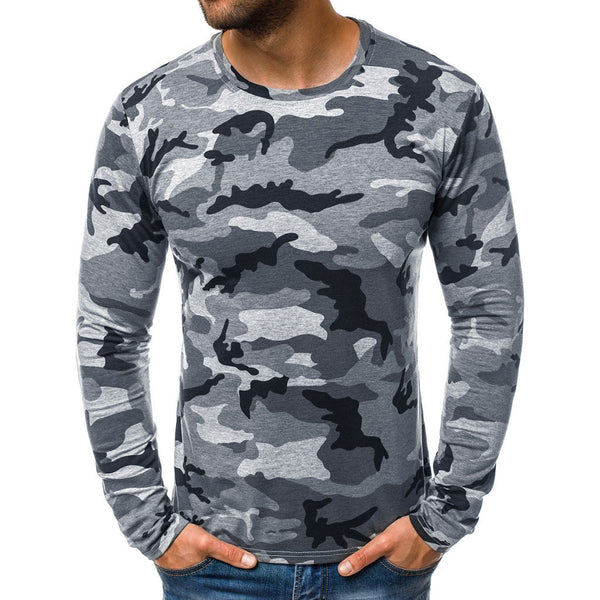Camiseta Táctica de Cuello Parado en Algodón para Otoño