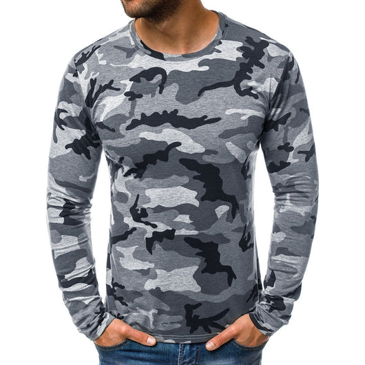Camiseta Táctica de Cuello Parado en Algodón para Otoño