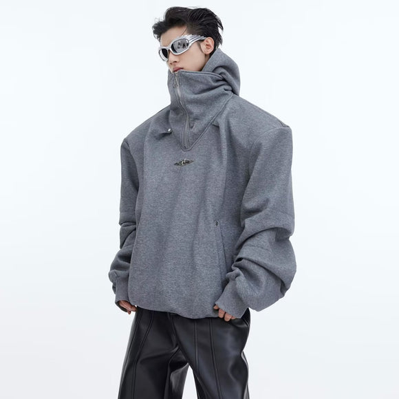 Sudadera Hoodie con Cuello Doble Acolchado