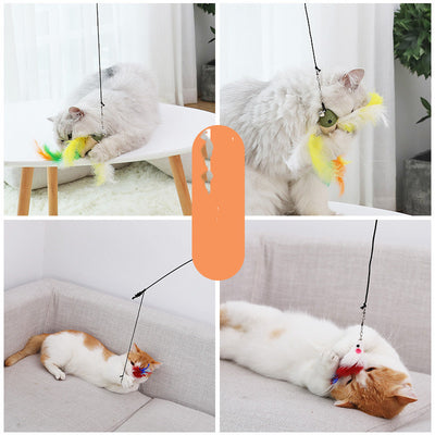Juguete Interactivo para Gatos con Vara Larga y Plumas - Image 3