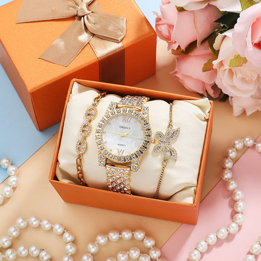 Reloj de Cuarzo con Pulsera de Mariposa y Cristales Zircón - Image 4