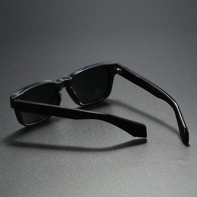 Black square-frame sunglasses with bright orange polarized lenses, designed for outdoor driving and anti-glare. - Image 20