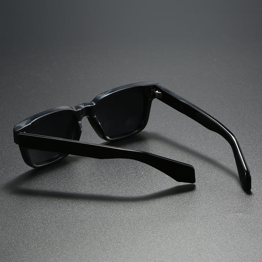 Black square-frame sunglasses with bright orange polarized lenses, designed for outdoor driving and anti-glare. - Image 20