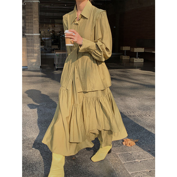 Falda Plisada Irregular A-Línea para Mujer - Estilo Urbano Casual