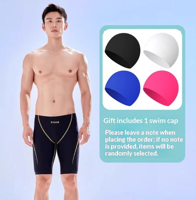 Traje de Baño Profesional para Hombre Largo a la Rodilla Secado Rápido Competencia - Image 2