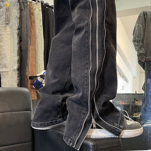 Pantalones Vaqueros Rectos con Cierre Americano para Hombre - Image 9