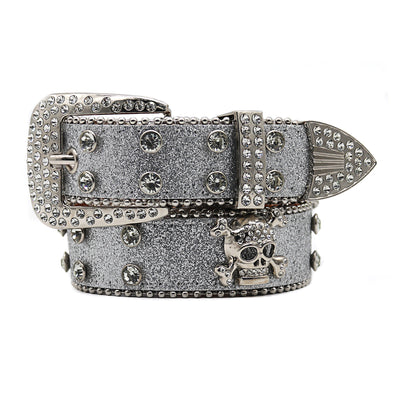 Cinturón Ancho para Hombre con Calavera de Cristales - Image 8