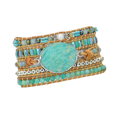 Pulsera Tejida de Piedra Tianhe con Cristales y Cuentas - Diseño Exclusivo - Image 3