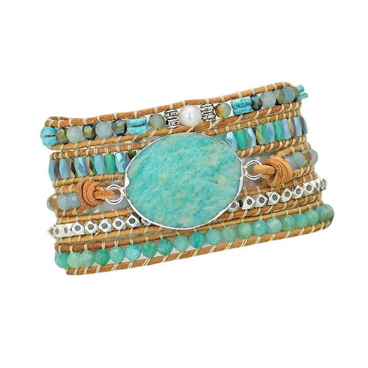 Pulsera Tejida de Piedra Tianhe con Cristales y Cuentas - Diseño Exclusivo - Image 3