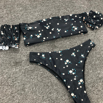 Traje de baño de dos piezas con mangas y estampado para mujer - Image 19