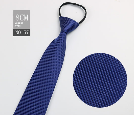 Corbata Negra Rayada Azul con Cierre Rápido - Corbata Ejecutiva Lazy Zip - Image 58