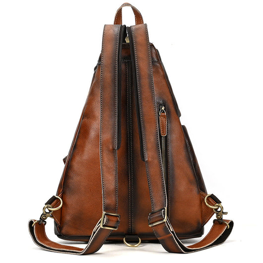 Bolso Vintage de Cuero Curtido al Natural - Gran Capacidad - Image 4