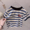 Camiseta Infantil de Rayas Suelta Manga Corta