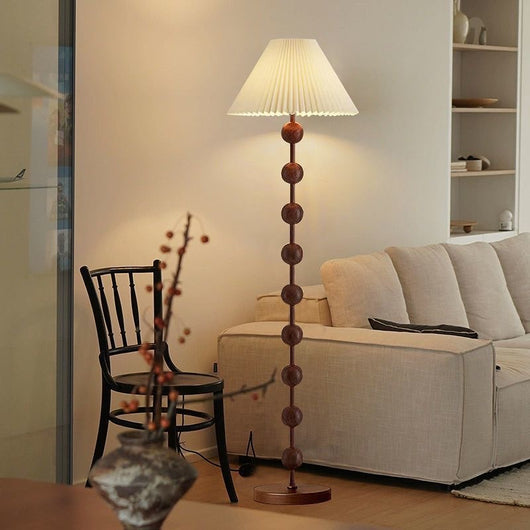 Lámpara de Pie Nogal Estilo Mediados de Siglo - Madera Maciza - Image 9