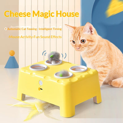 Casa Inteligente 3 en 1 para Gatos con Juguetes Interactivos